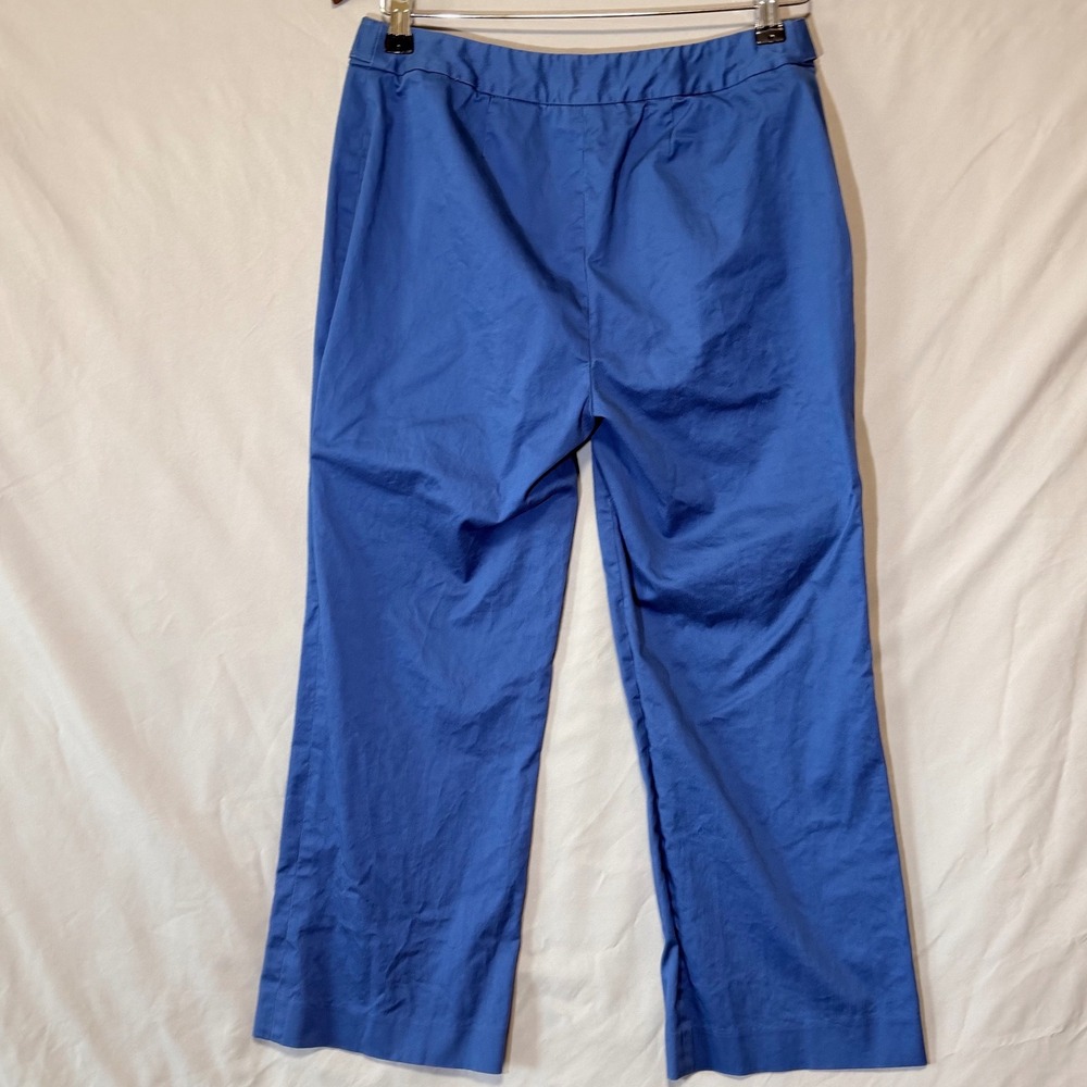 VTG JH Collectibles Petite Eva Blue Straight Leg Pants Trousers Size 4P Cotton - Picture 2 of 7